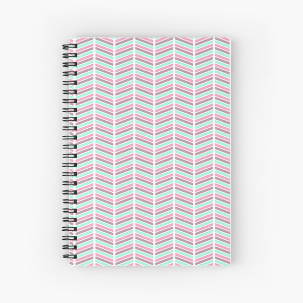 Geometrical neon pink turquoise modern chevron zigzag Spiral Notebook