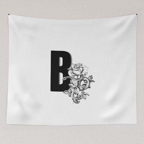 Item preview, B Botanical Monogram. Peony snake floral letter designed and sold by Emotionsy.