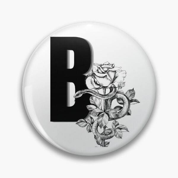 Item preview, B Botanical Monogram. Peony snake floral letter designed and sold by Emotionsy.