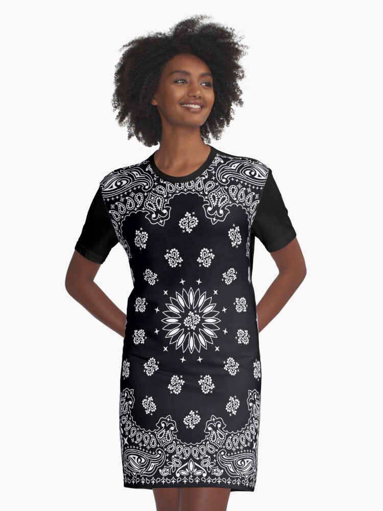 black bandana print dress
