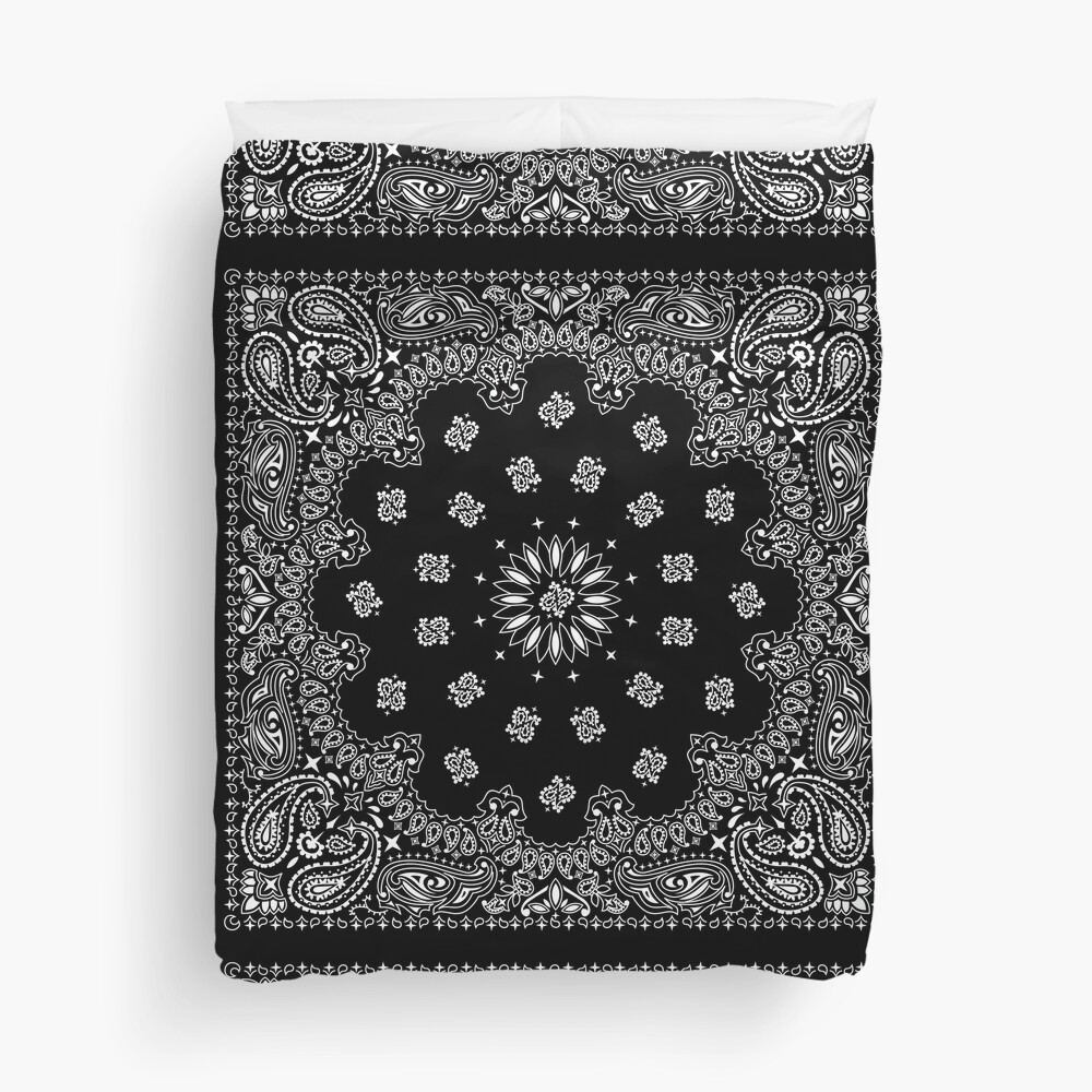 Bandana Black Duvet Cover
