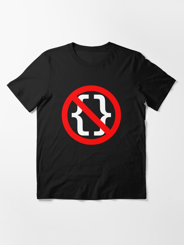 Alternate view of No Braces - Funny Python Coding Design Red/White Essential T-Shirt