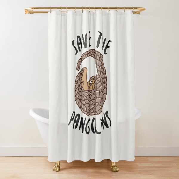 Disover Save the Pangolins - Curled up Pangolin | Shower Curtain