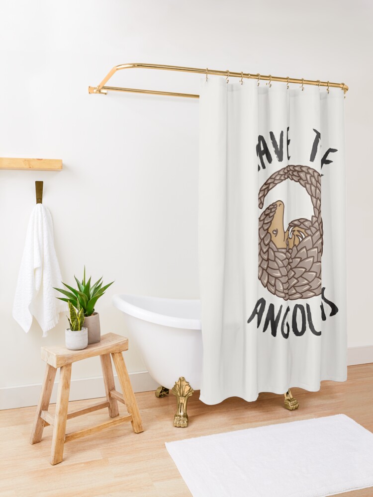 Disover Save the Pangolins - Curled up Pangolin | Shower Curtain