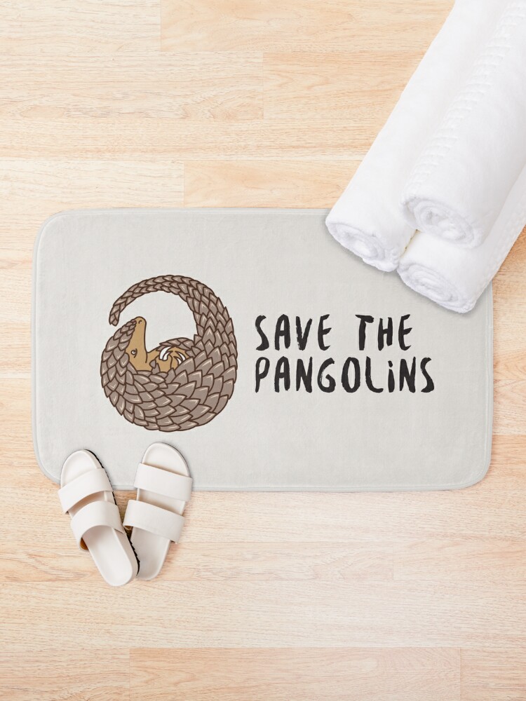 Disover Save the Pangolins - Curled up Pangolin | Bath Mat