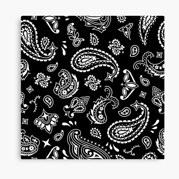 Bandana Seamless Pattern Black Canvas Print