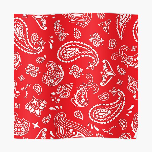 Bandana Seamless Pattern Red Poster