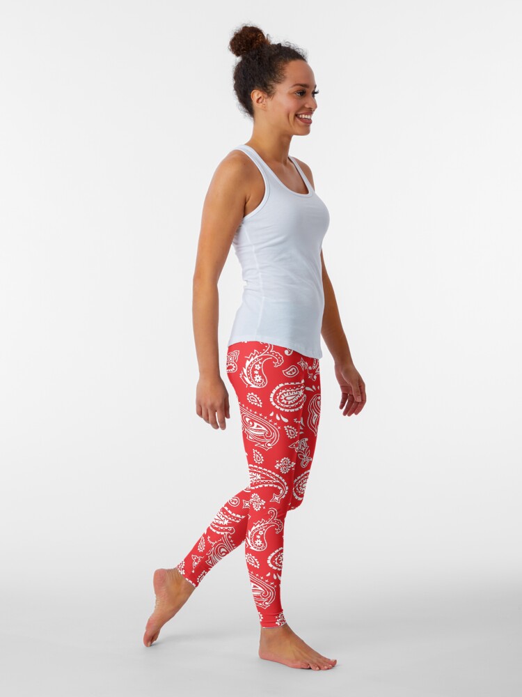 Alternate view of Bandana Seamless Pattern Red Leggings