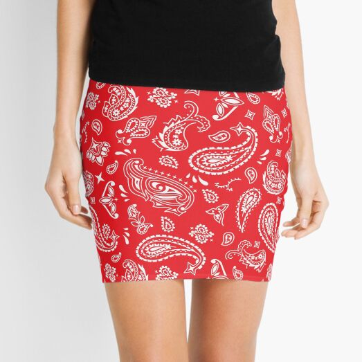 Bandana Seamless Pattern Red Mini Skirt