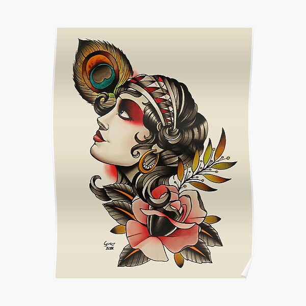Gipsy Girl 02 Poster For Sale By Gurutattoo Redbubble