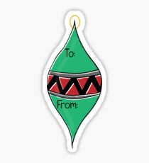 Ornament Gift Tag - Green Sticker
