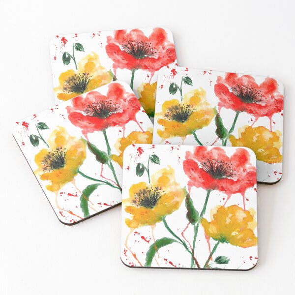 Item preview, Colorful watercolor poppy flowers art designed and sold by Tammy Kaye.