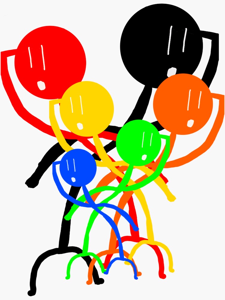 Rainbow Stickman Rainbow Sticker - Rainbow Stickman Rainbow