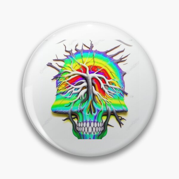 Item preview, 手ぶらだ rainbow tree skull designed and sold by HofmannsStamps.