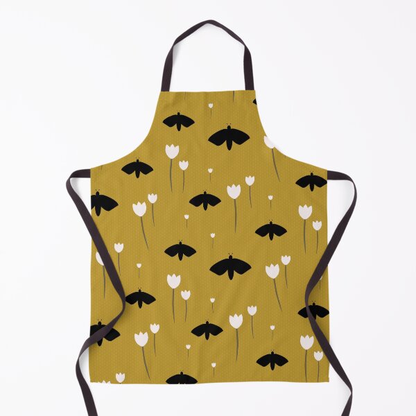 Item preview, Moths and Tulips on Mustard Background designed and sold by anzelas.