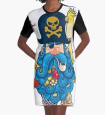 Pirate Portrait Graphic T-Shirt Dress