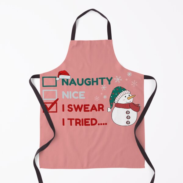 Item preview, Naughty Nice I swear I tried Funny Christmas Quote designed and sold by BarbiePearl.