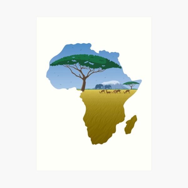Impression Artistique Paysage De Carte De L Afrique Par Malchev Redbubble