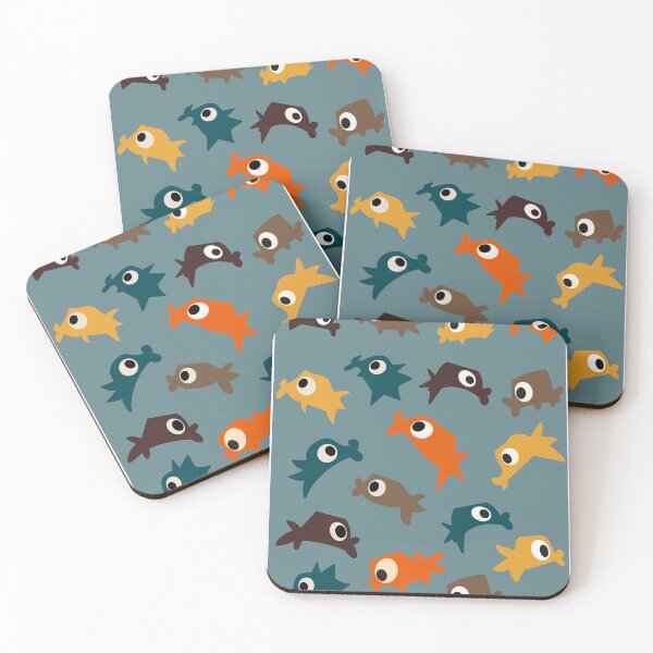 Item preview, Happy fish of different colors swimming in the sea designed and sold by alx-san.