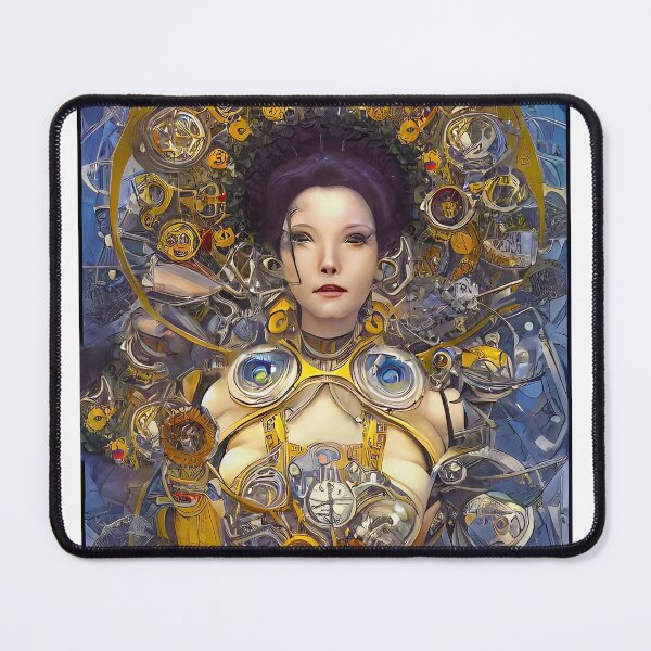 Item preview, Futuristic Science Fiction Portrait of Robot Queen  (AI created) designed and sold by Kathryn Creates.