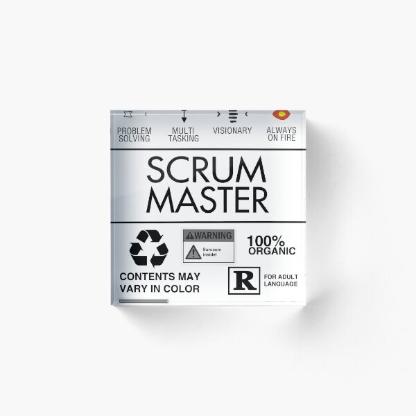 Scrum Master - Always on Fire Acrylic Block