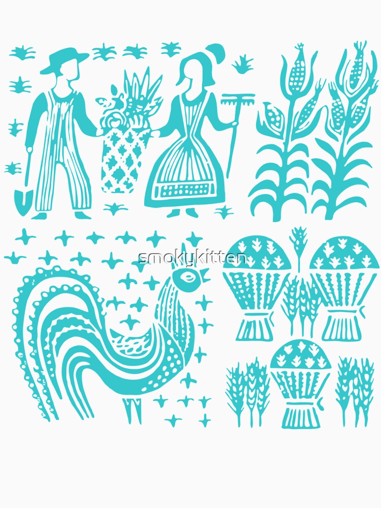 Vintage Pyrex Pattern - Butterprint Turquoise Blue by smokykitten