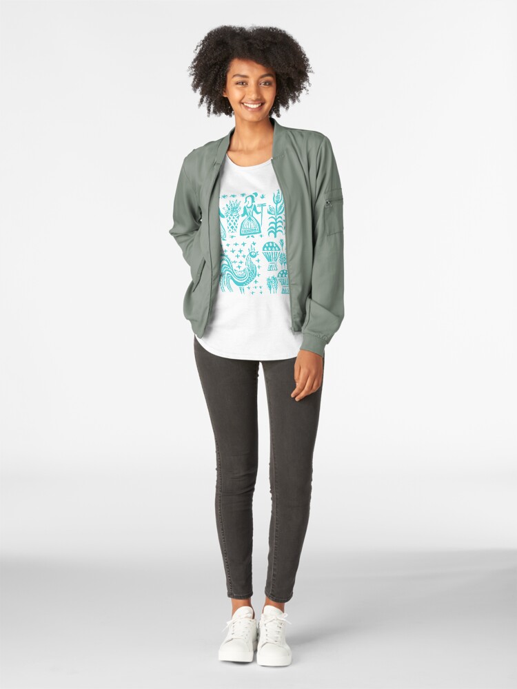 Alternate view of Vintage Pyrex Pattern - Butterprint Turquoise Blue Premium Scoop T-Shirt