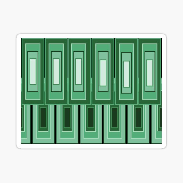 Panton/Art Deco Green Rectangles Sticker