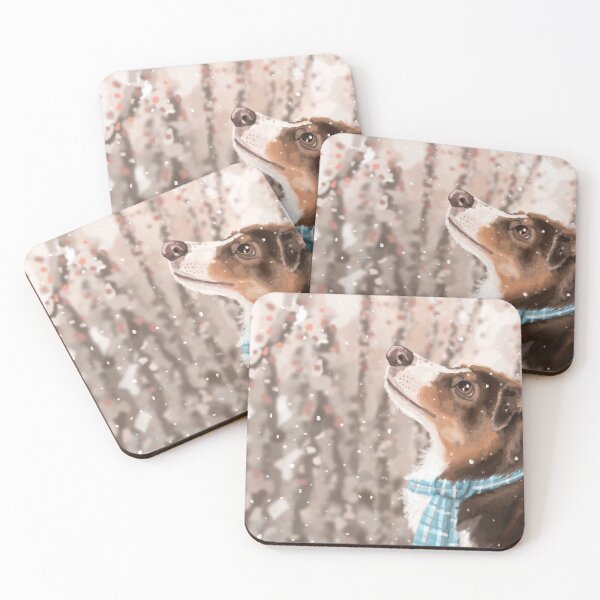 Item preview, Australian Shepherd dog in the Snow  designed and sold by NatCatMeow.