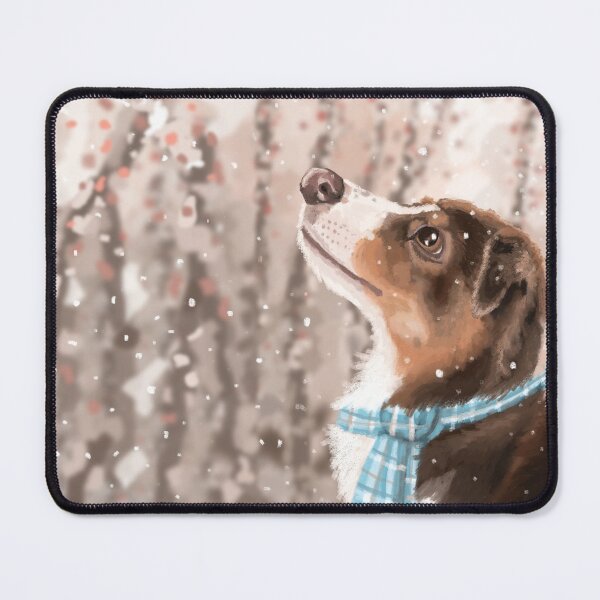 Item preview, Australian Shepherd dog in the Snow  designed and sold by NatCatMeow.