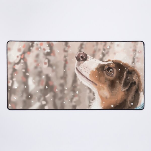 Item preview, Australian Shepherd dog in the Snow designed and sold by NatCatMeow.