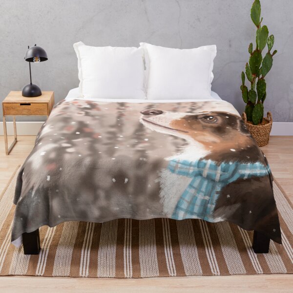 Item preview, Australian Shepherd dog in the Snow  designed and sold by NatCatMeow.