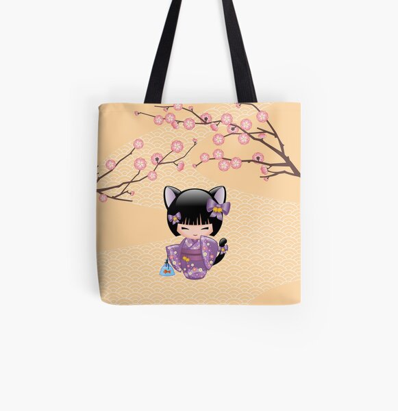 Neko Kokeshi Doll V2 All Over Print Tote Bag