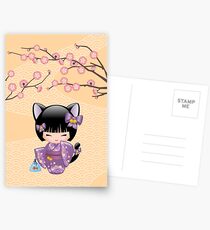 Neko Kokeshi Puppe V2 Postkarten