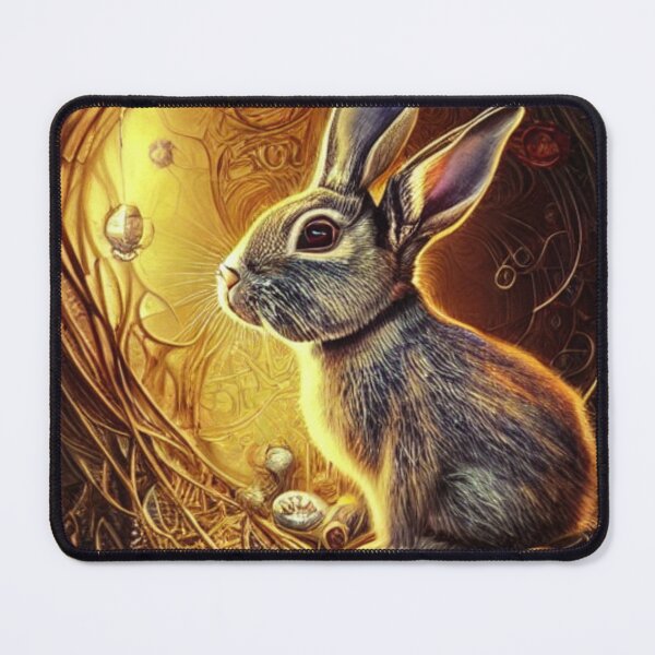 Item preview, Gold fantasy rabbit in the abstract forest with branches designed and sold by LunaChica.