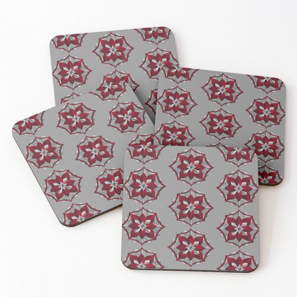 Item preview, Red & Gray Lotus Ornament designed and sold by lezell.