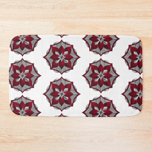 Item preview, Red & Gray Lotus Ornament designed and sold by lezell.