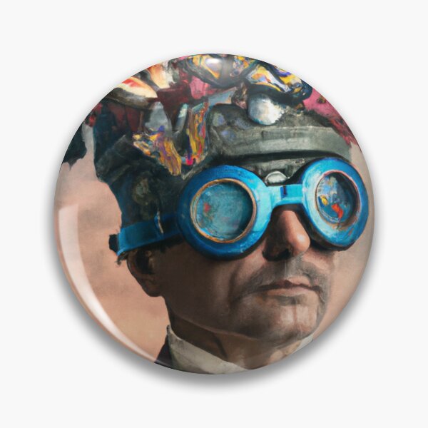 Item preview, Unusual Altered Steampunk Portrait Painting with Goggles ( Steampunk ) designed and sold by RadRococo.