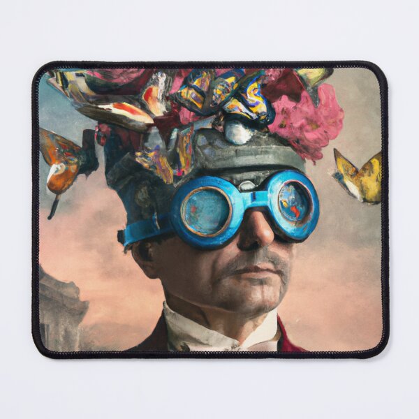 Item preview, Unusual Altered Steampunk Portrait Painting with Goggles ( Steampunk ) designed and sold by RadRococo.