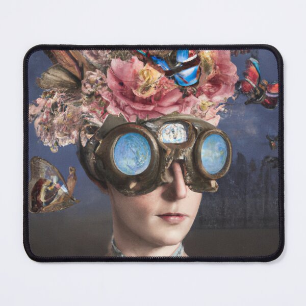 Item preview, Unusual Altered Steampunk Portrait Painting with Goggles ( Steampunk ) designed and sold by RadRococo.