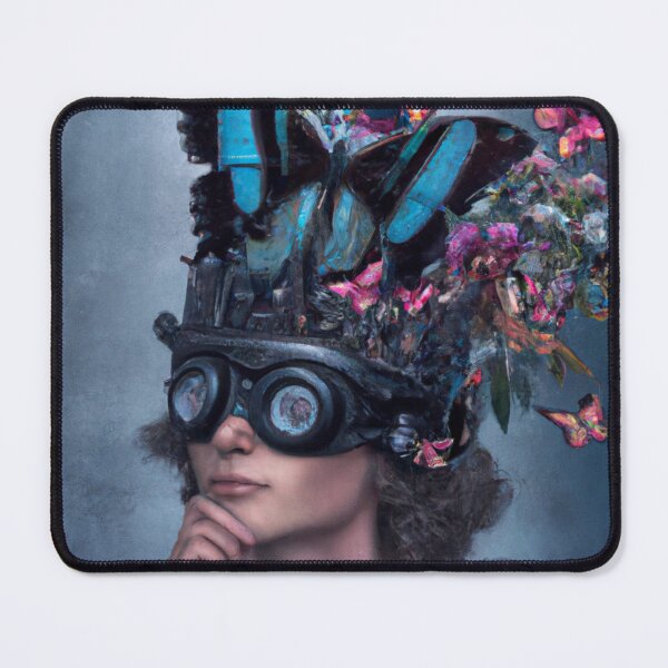 Item preview, Unusual Altered Steampunk Portrait Painting with Goggles ( Steampunk ) designed and sold by RadRococo.