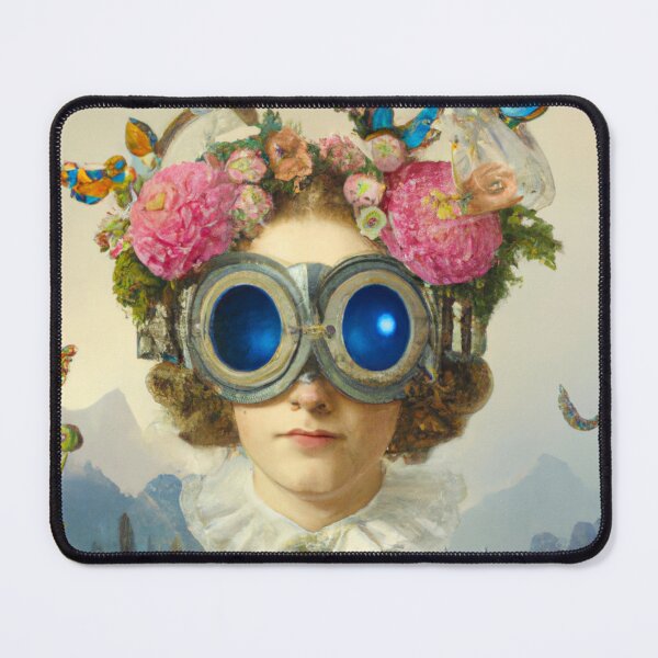 Item preview, Unusual Altered Steampunk Portrait Painting with Goggles ( Steampunk ) designed and sold by RadRococo.