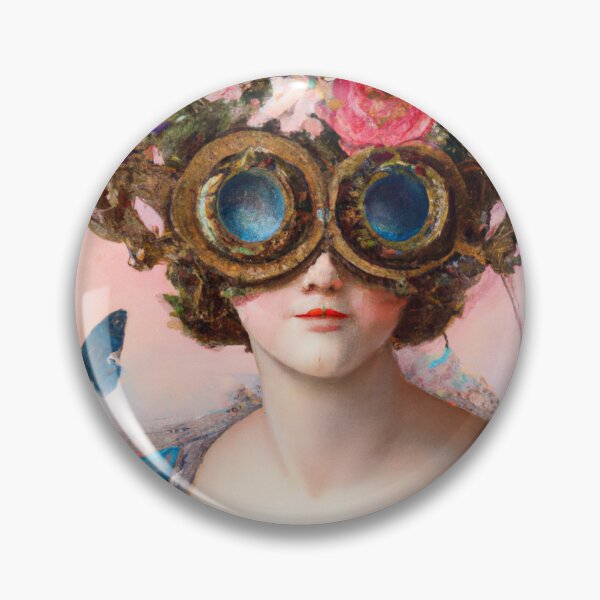 Item preview, Unusual Altered Steampunk Portrait Painting with Goggles ( Steampunk ) designed and sold by RadRococo.