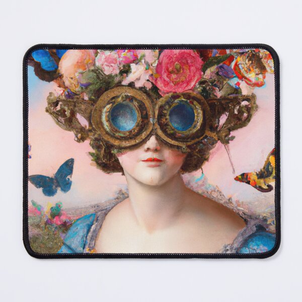 Item preview, Unusual Altered Steampunk Portrait Painting with Goggles ( Steampunk ) designed and sold by RadRococo.