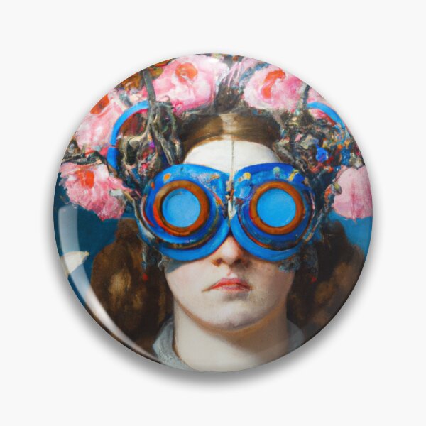 Item preview, Unusual Altered Steampunk Portrait Painting with Goggles ( Steampunk ) designed and sold by RadRococo.