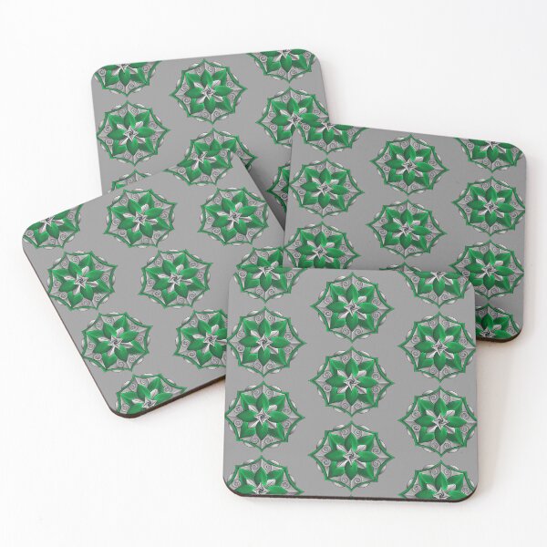 Item preview, Green & Gray Lotus Ornament designed and sold by lezell.