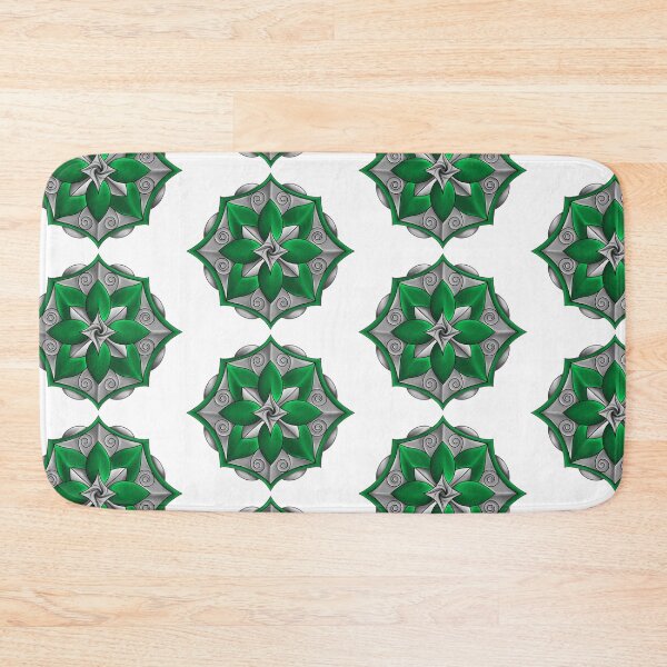 Item preview, Green & Gray Lotus Ornament designed and sold by lezell.
