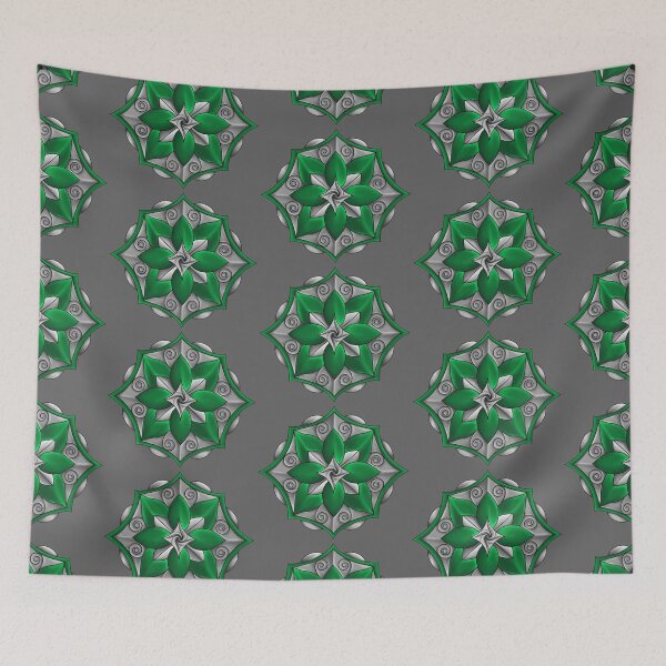 Item preview, Green & Gray Lotus Ornament designed and sold by lezell.