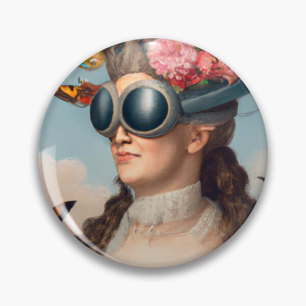 Item preview, Unusual Altered Steampunk Portrait Painting with Goggles ( Steampunk ) designed and sold by RadRococo.