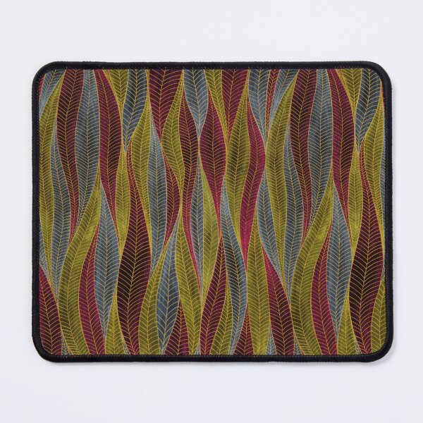 Item preview, Gray, crimson and green leaves with gold contours designed and sold by IrinaIkar.